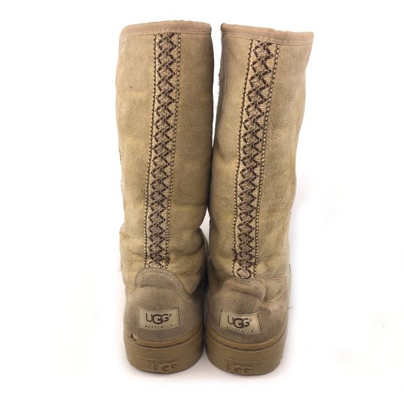 UGG Ultra Tall Tasman Braid Sheepskin Winter Boots W9 - Picture 6 of 13